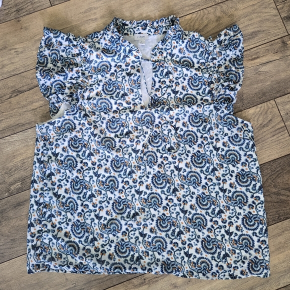J. Crew Womens Large Ruffle Sleeve Blouse - Picture 5 of 11